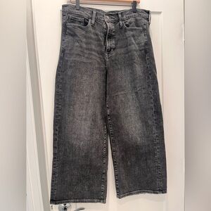 Banana Republic High-Rise Wide-Leg Crop Size 10/30 Black Wash Jeans RETAIL $109